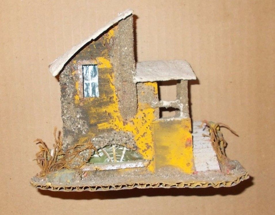 Casetta Rustica Per Presepe In Materiali Misti, Anni '20 '30