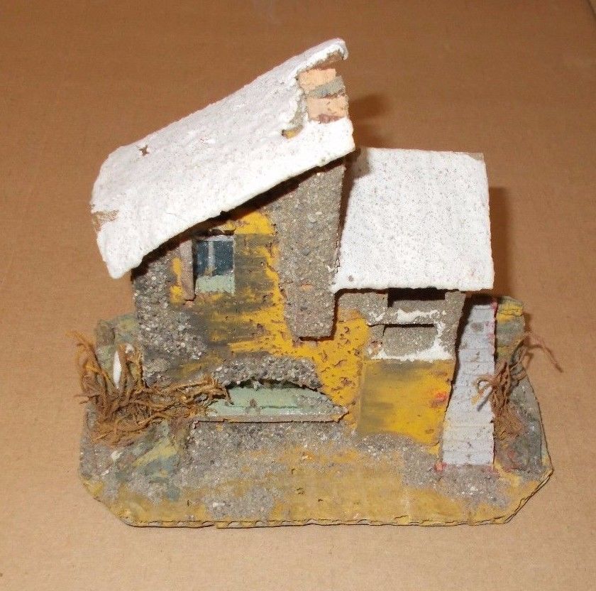 Casetta Rustica Per Presepe In Materiali Misti, Anni '20 '30
