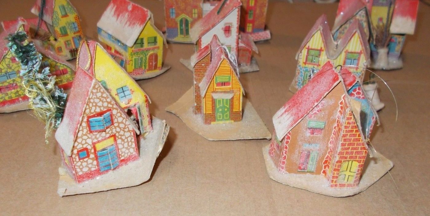 10 Casette Per Presepe Vintage In Cartone, Anni '30 '60