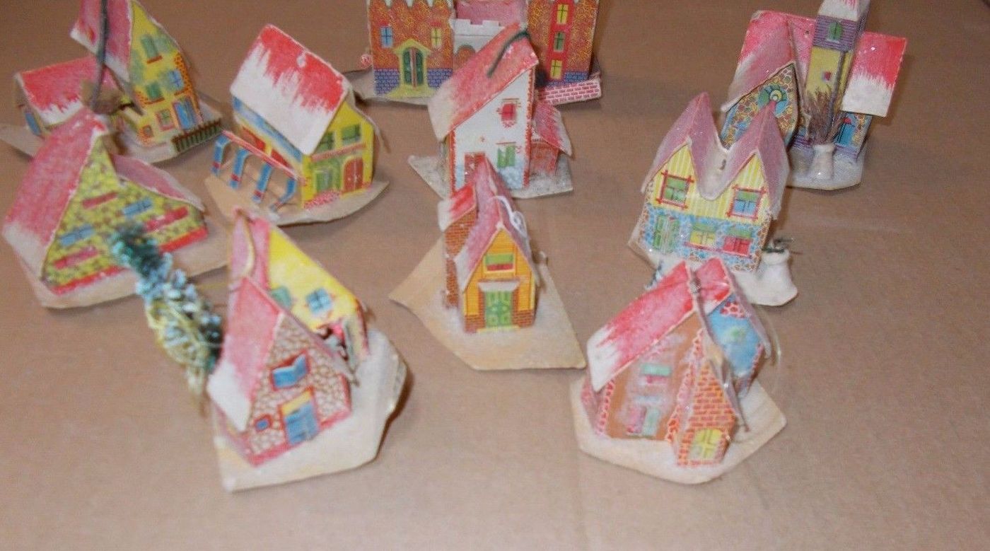 10 Casette Per Presepe Vintage In Cartone, Anni '30 '60