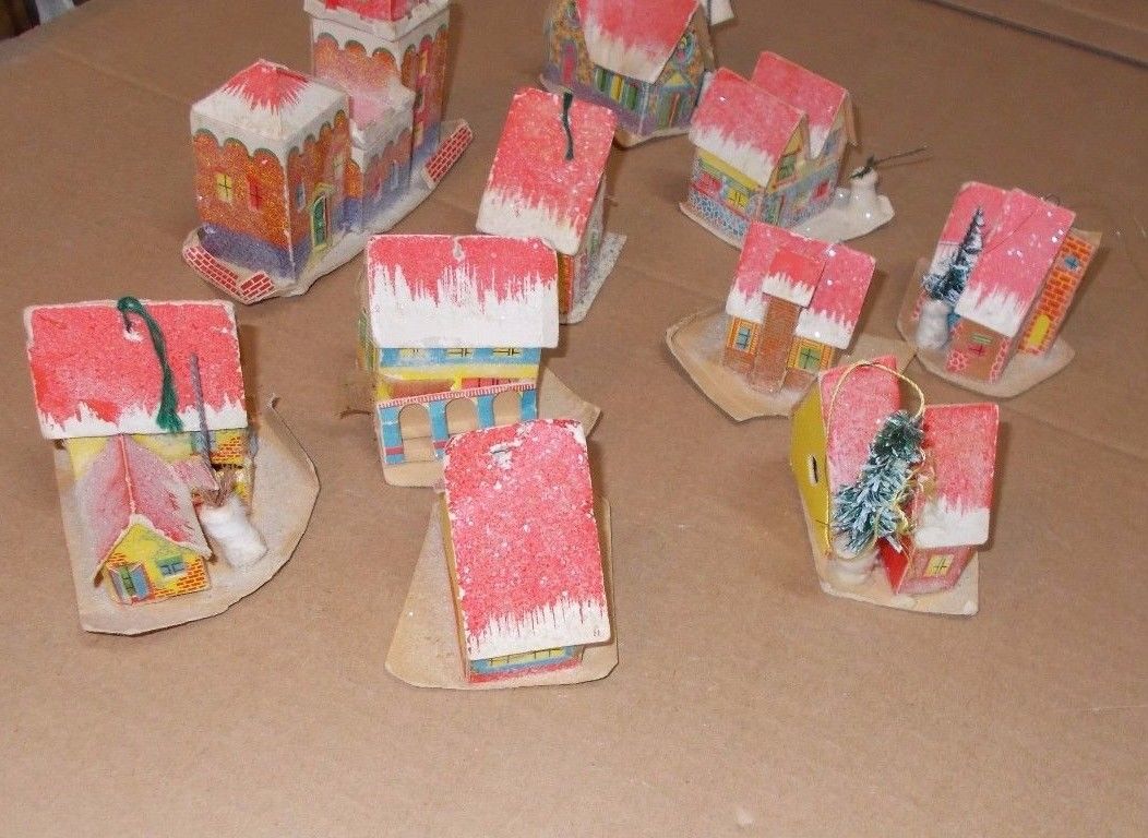 10 Casette Per Presepe Vintage In Cartone, Anni '30 '60