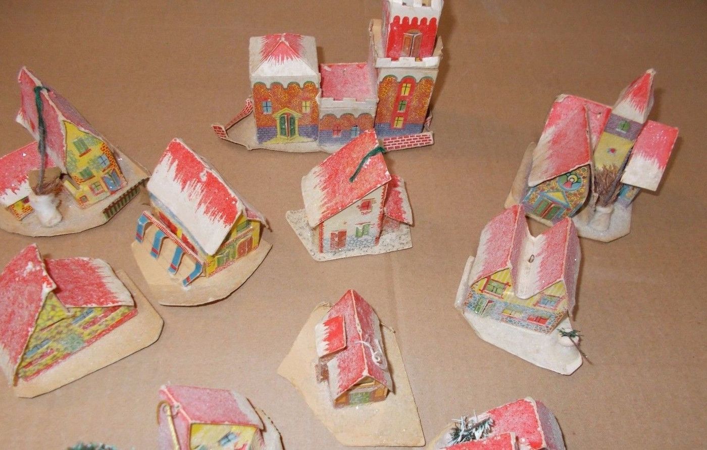 10 Casette Per Presepe Vintage In Cartone, Anni '30 '60
