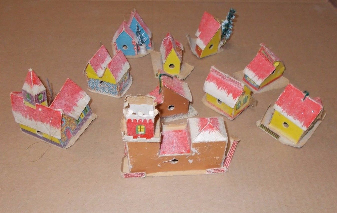 10 Casette Per Presepe Vintage In Cartone, Anni '30 '60