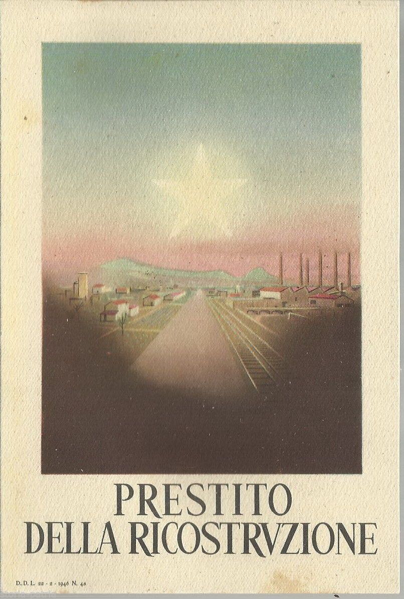Cartolina Prestito Della Ricostruzione Postbellica Anni '40