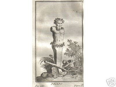 Priapo Custode Vigne E Giardini Incisione Acquaforte Fine 700