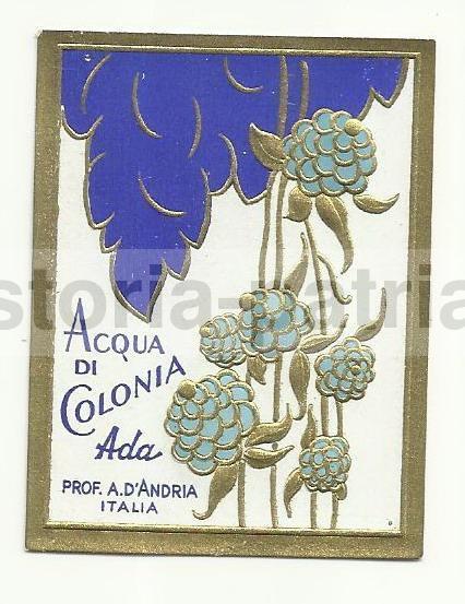Etichetta Acqua Di Colonia Ada Prof. d'Andria Cava Dei Tirreni