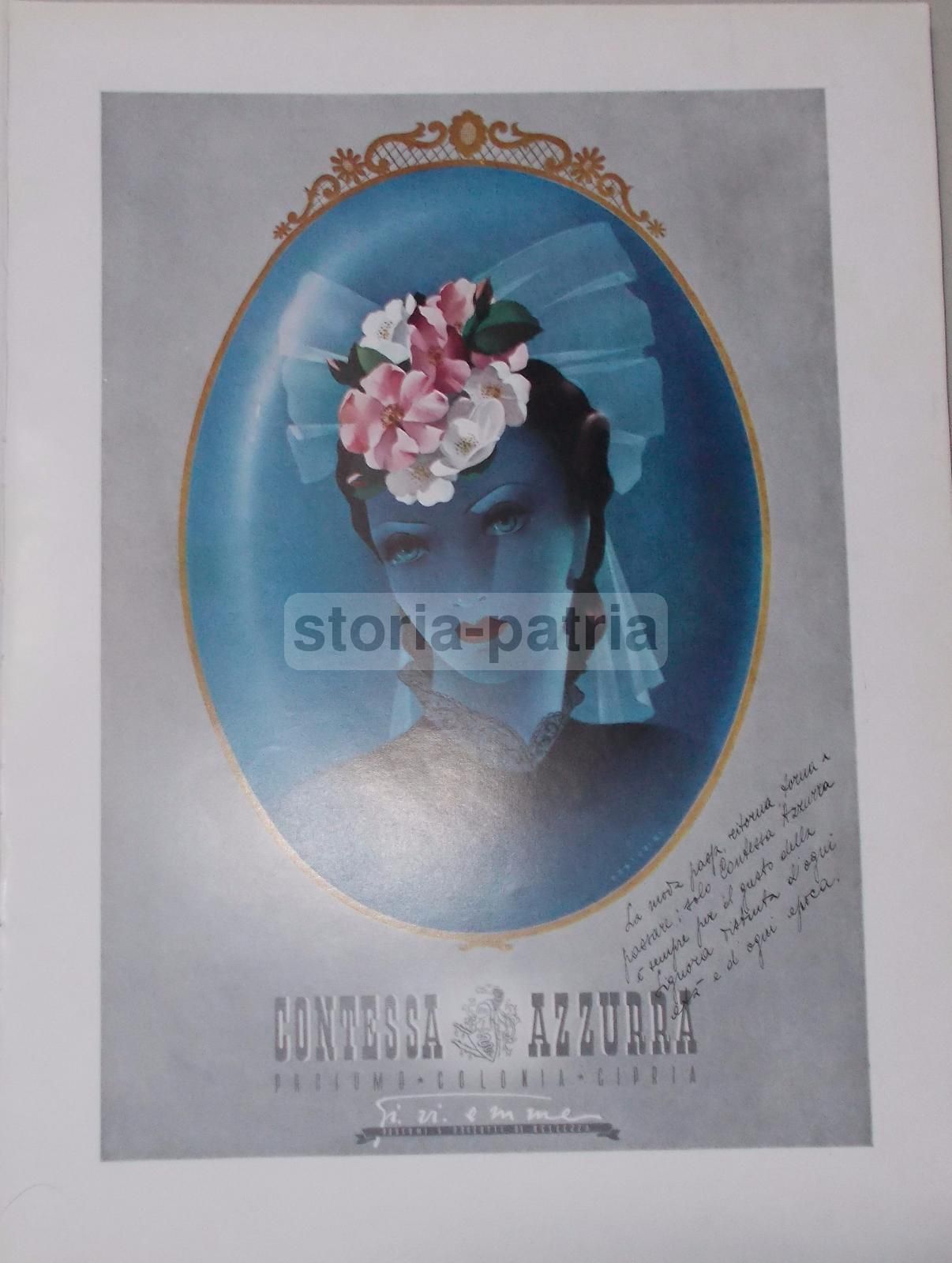 Stampa Pubblicitaria Contessa Azzurra, Venturini E Barbisio, 1939