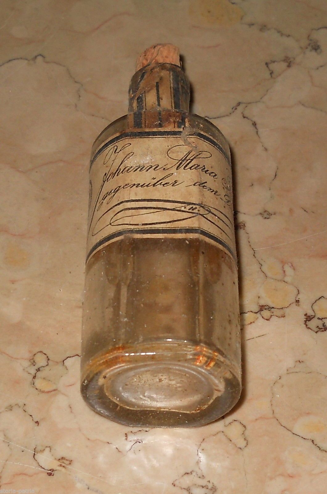 Bottiglia Profumeria Johann Maria Farina Antica Con Etichetta Araldica