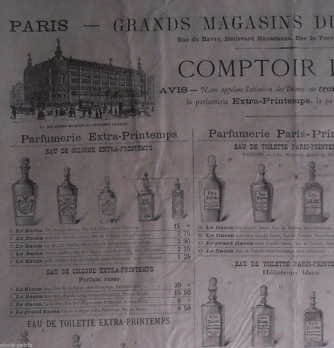 Catalogo Profumeria Printemps Parigi Fine '800 Inizio '900 Liberty