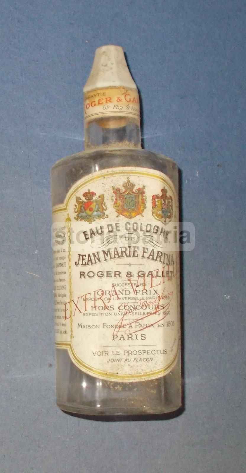 Bottiglia Eau De Cologne Jean Marie Farina Roger & Gallet Vintage