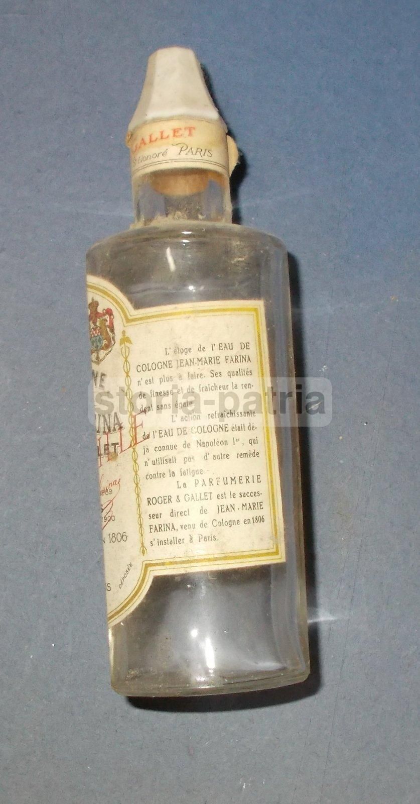 Bottiglia Eau De Cologne Jean Marie Farina Roger & Gallet Vintage