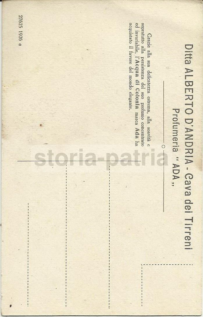 Cartolina Profumeria Ada Cava Dei Tirreni Sapone Niveol Anni '20
