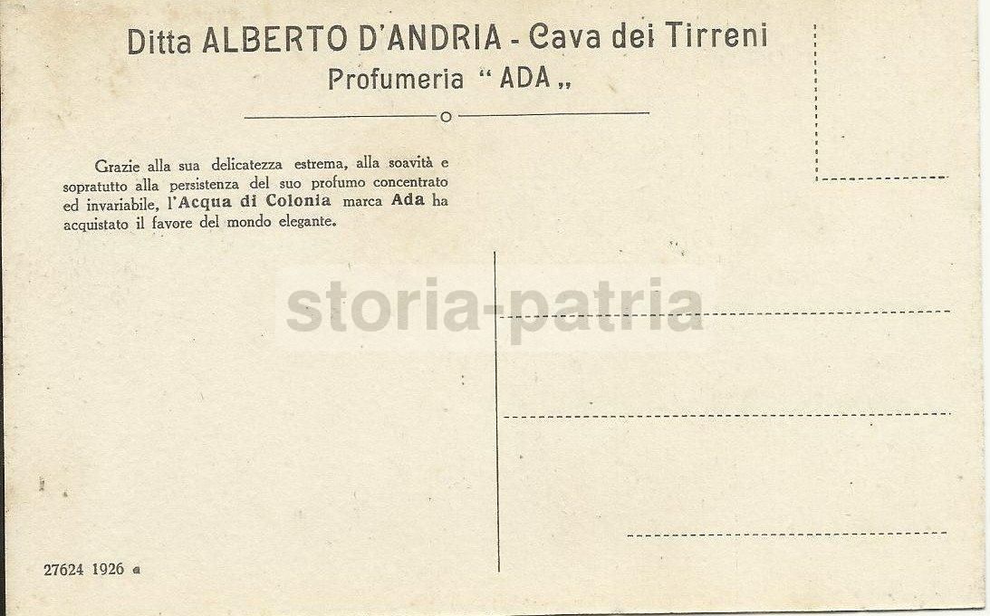 Cartolina Profumeria Ada Cava Dei Tirreni Sapone Niveol 1920