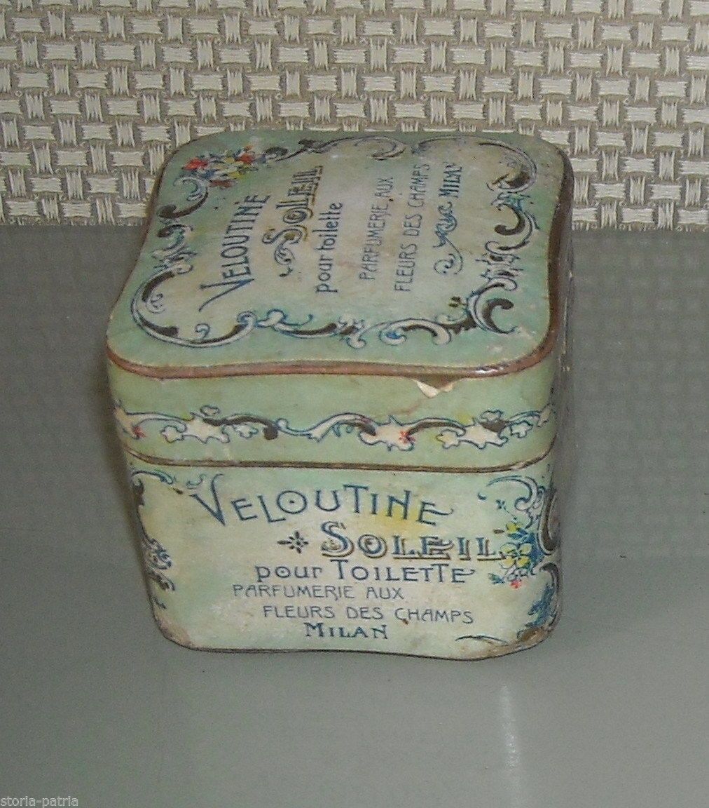 Scatola Pubblicitaria Liberty Veloutine Soleil Milano Primi '900
