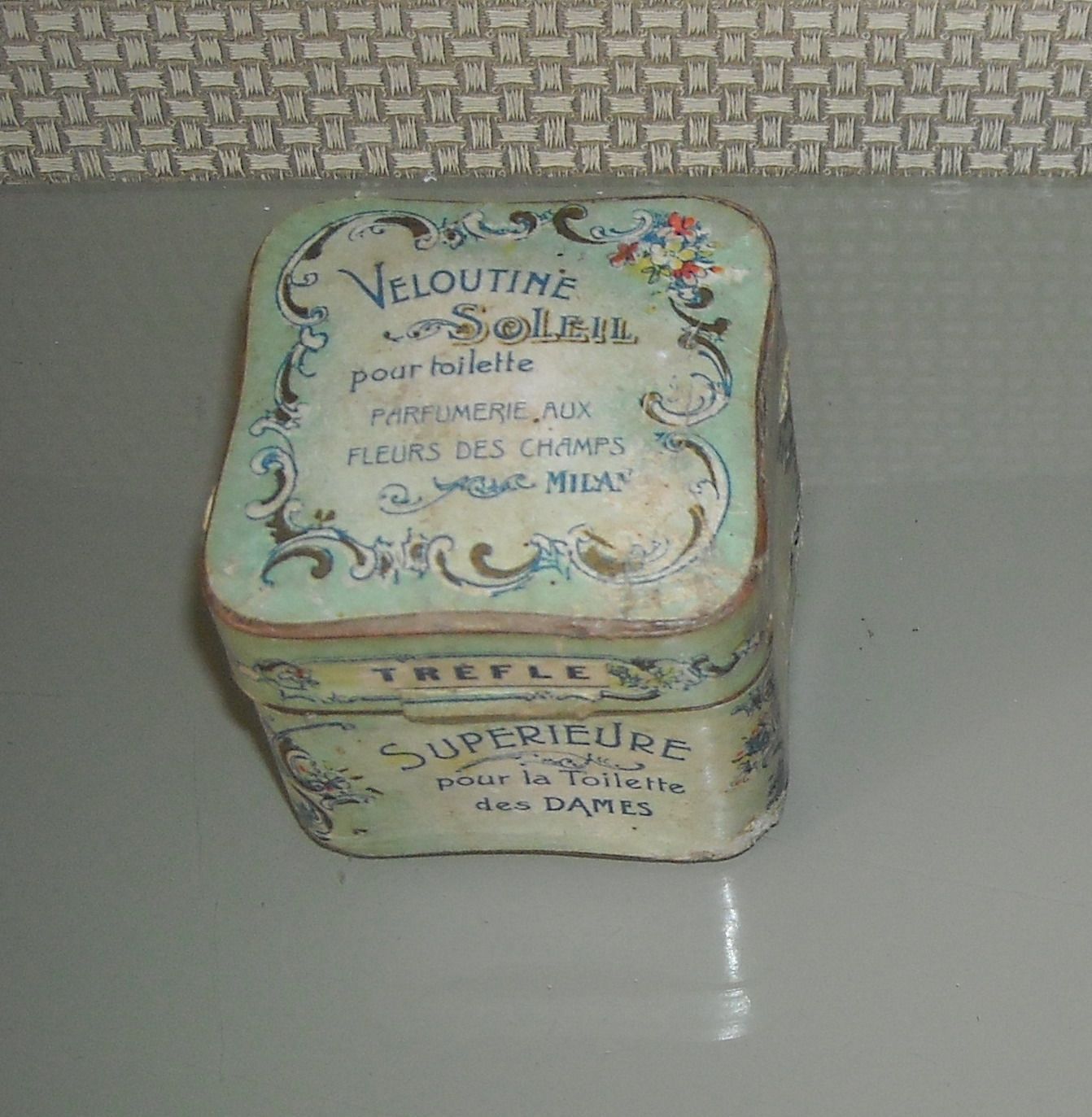 Scatola Pubblicitaria Liberty Veloutine Soleil Milano Primi '900