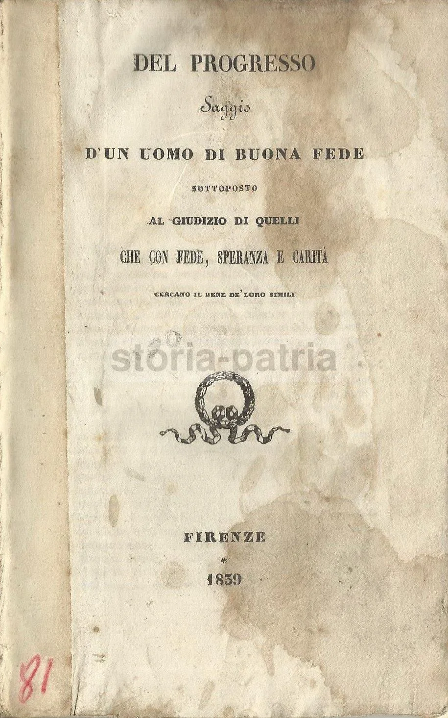 On Progress, Anonymous Essay 1839, Philosophy, Politics, Pedagogy