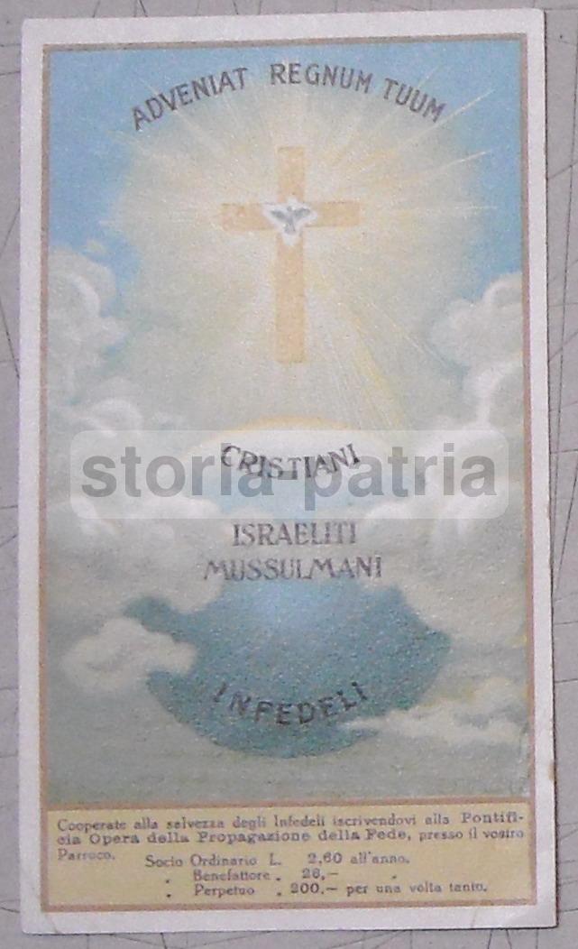 Santino Propaganda Fide Religioni Mondo Cromolitografia 1926