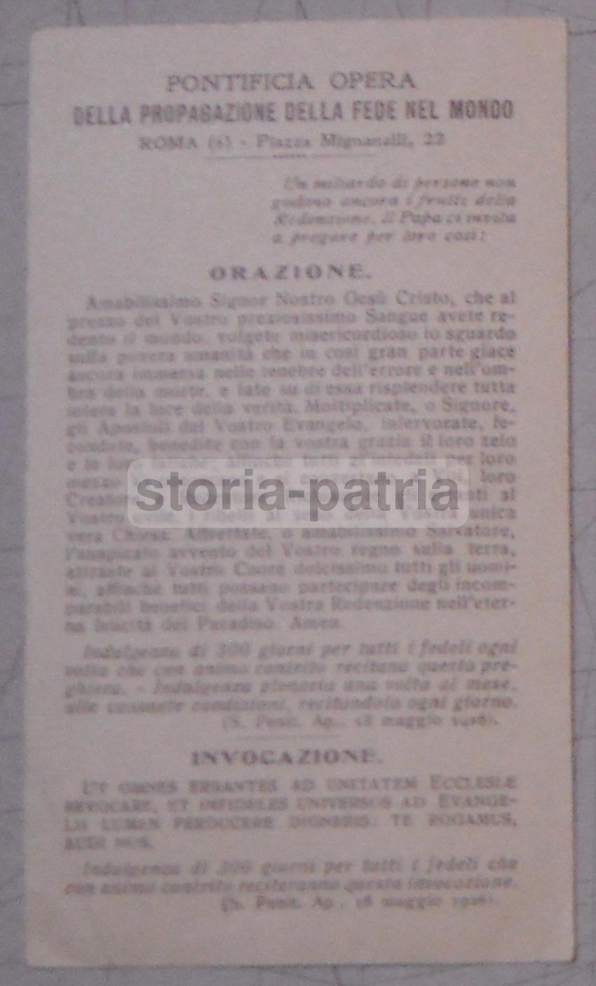 Santino Propaganda Fide Religioni Mondo Cromolitografia 1926