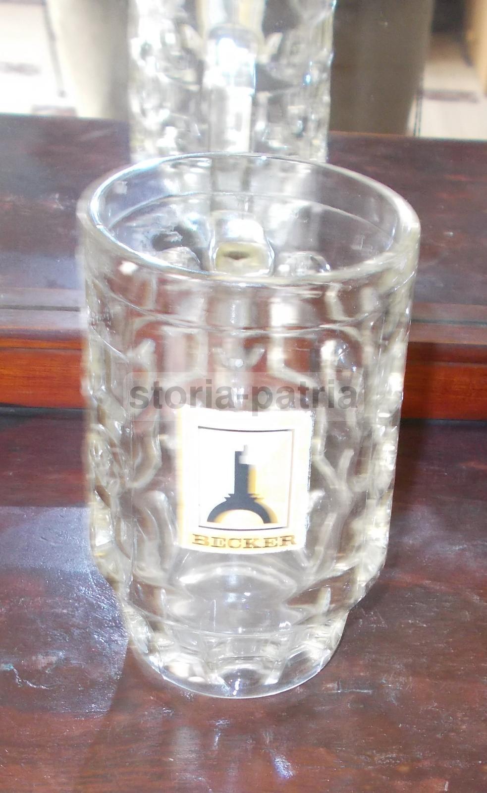Bicchiere Pubblicitario Birra Becker Vintage Vetro Anni 60 80
