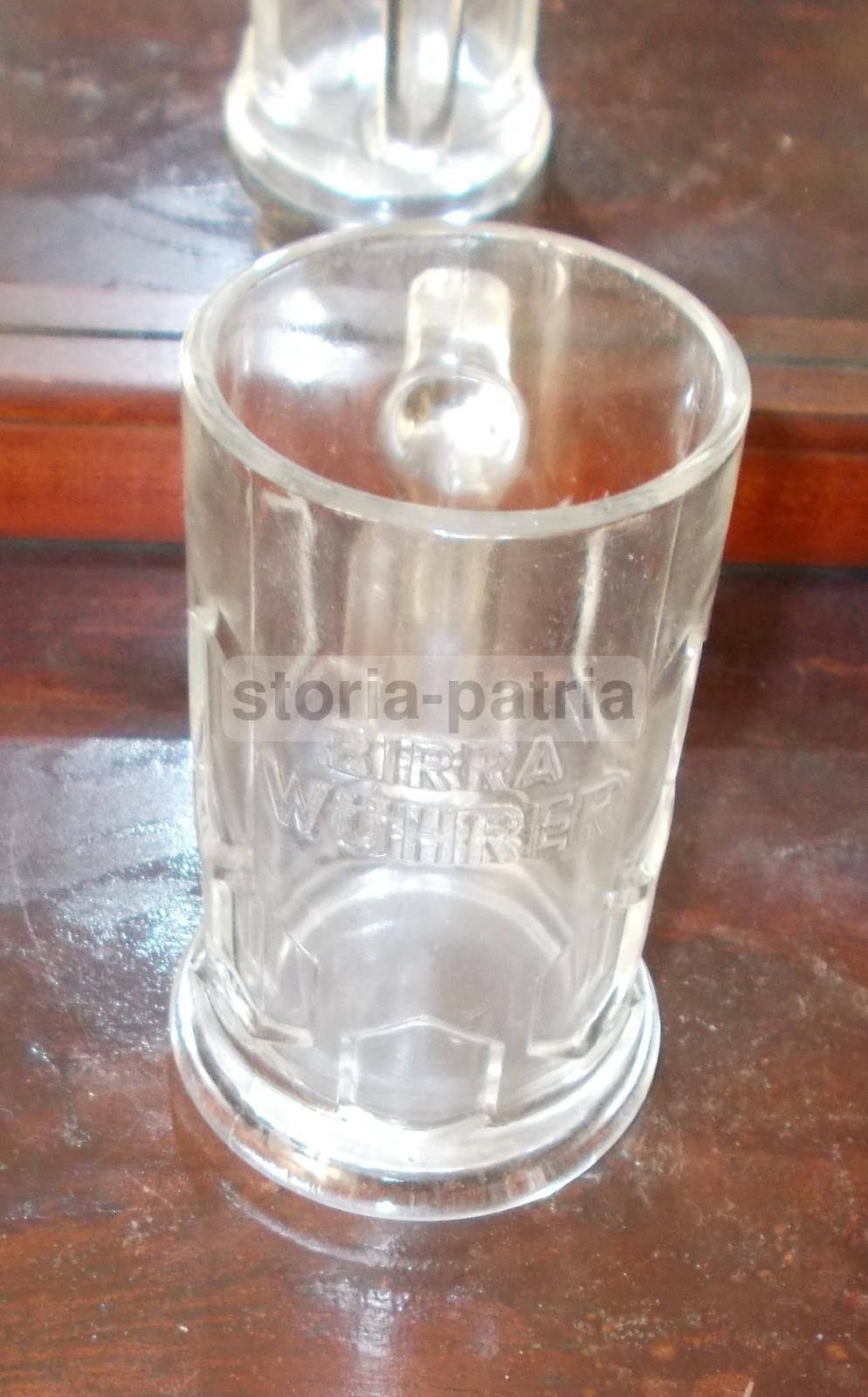 Bicchiere Birra Wuhrer Vintage In Vetro Pubblicitario Anni '60 '80