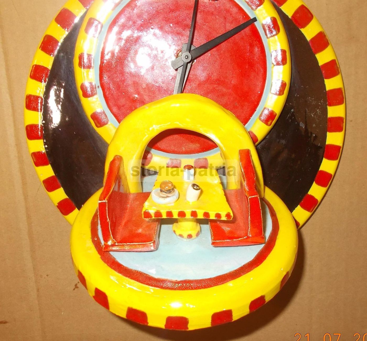 Orologio Da Parete McDonald'S, Scultura In Ceramica Con Hamburger E Tavolo