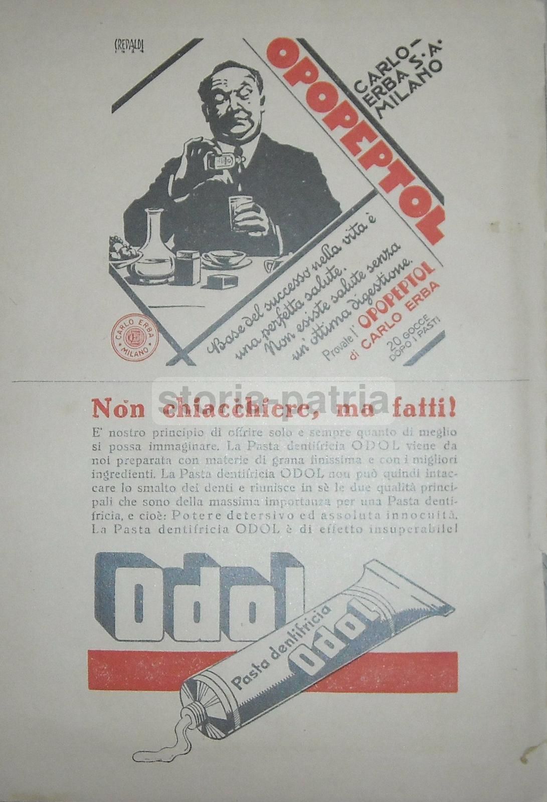 Pubblicità Campari Nizzoli 1931 Stampa d'Epoca TCI Con Odol Erba