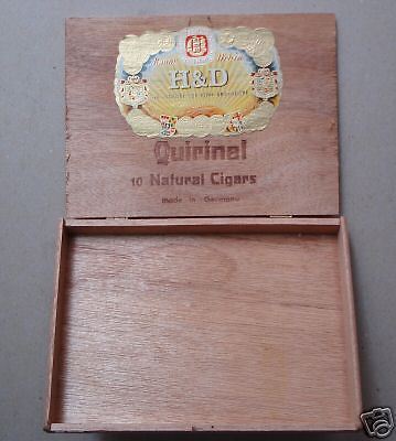 Scatola In Legno Per Sigari Quirinal Germany, Pubblicità d'Epoca