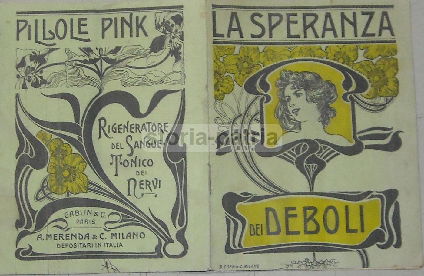 Libretto Pubblicitario Pillole Pink E Scavuline, Ditta Merenda, Milano 1902