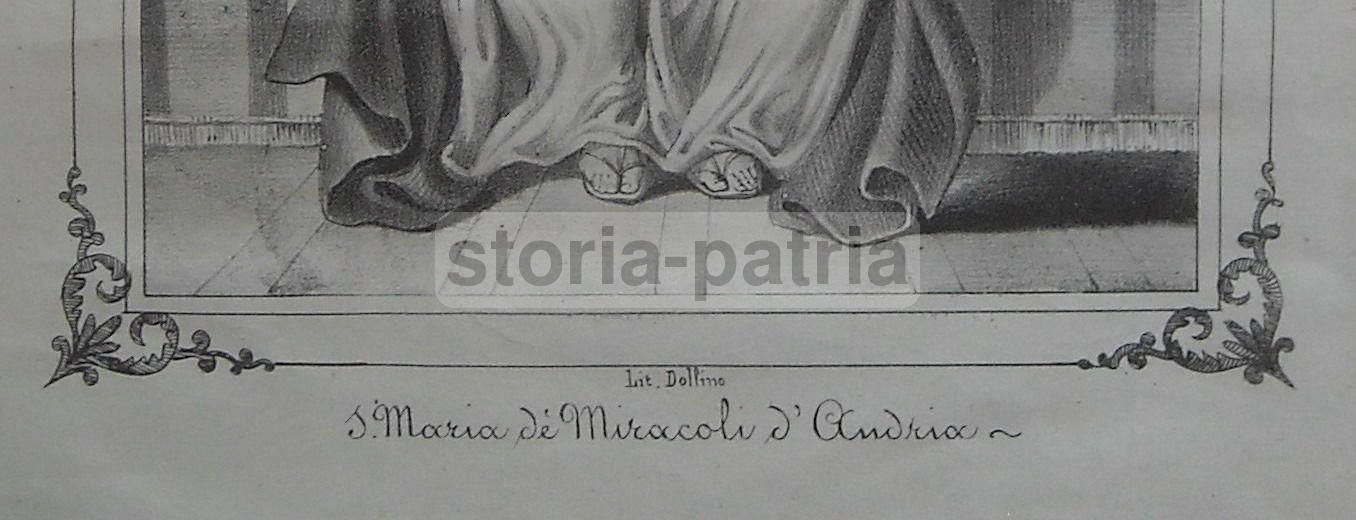 Stampa Madonna Dei Miracoli, Andria, Puglia. Litografia Dell'800, Dolfino