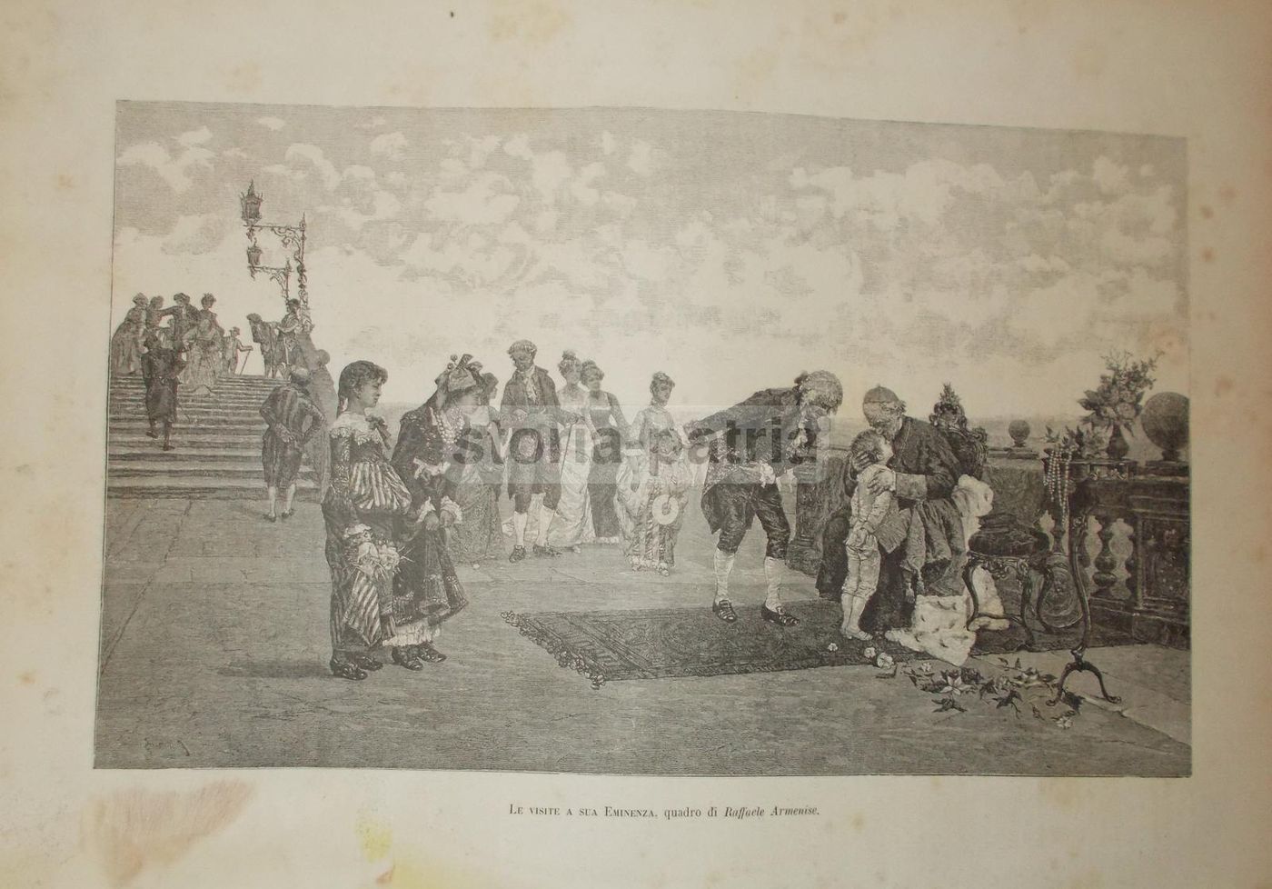 Raffaele Armenise, Le Visite A Sua Eminenza. Stampa Originale, 1884