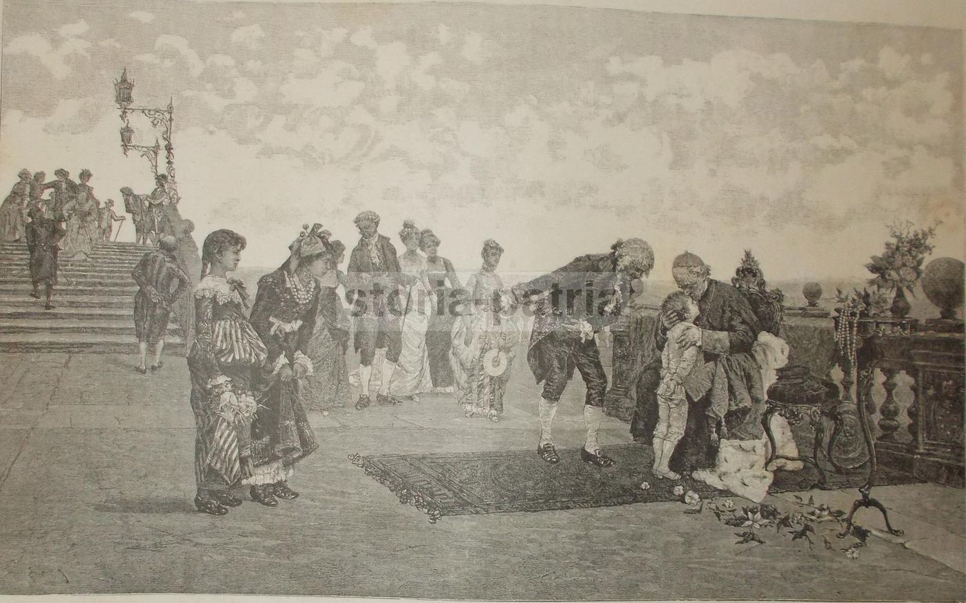Raffaele Armenise, Le Visite A Sua Eminenza. Stampa Originale, 1884