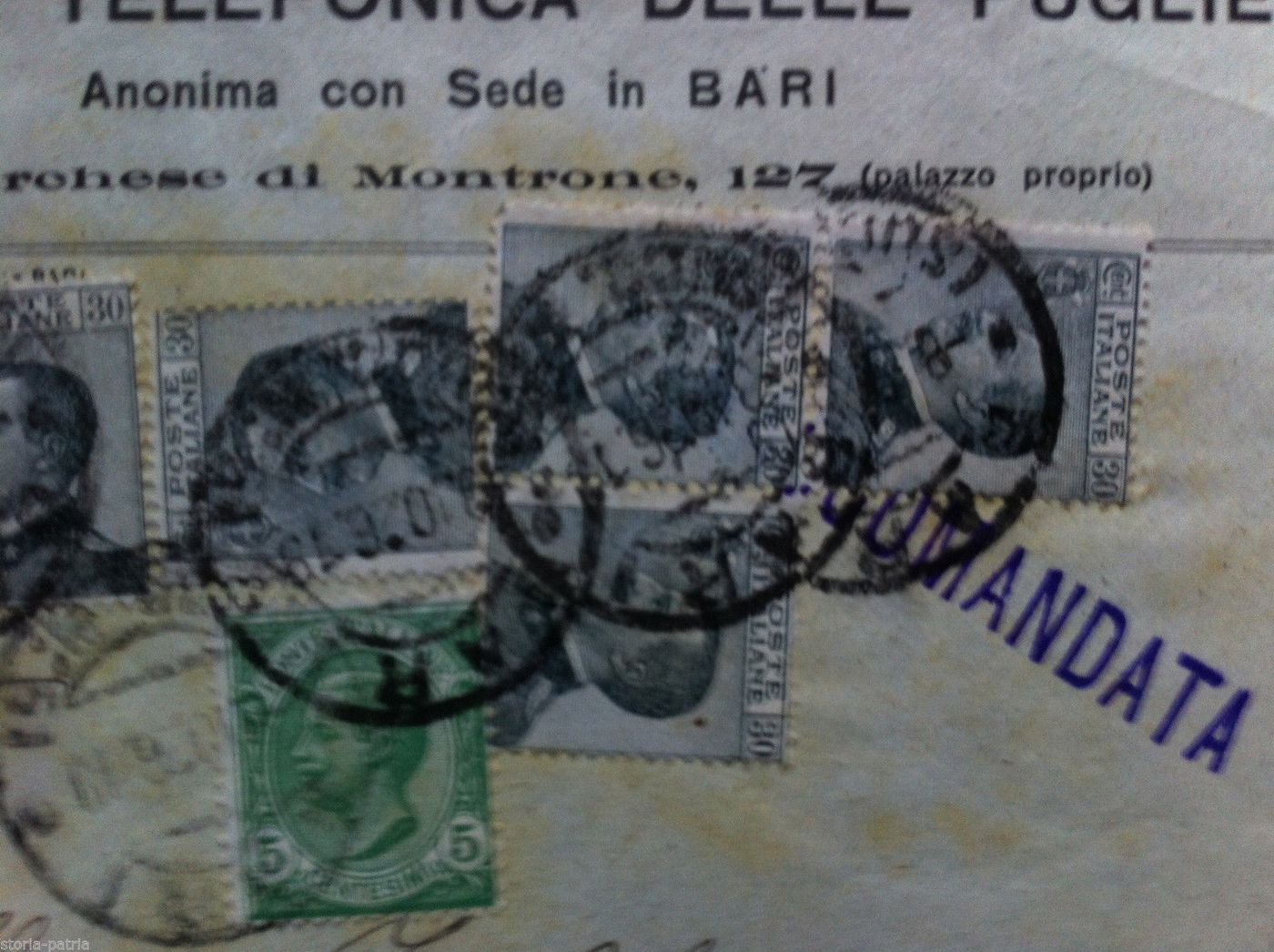 Busta Pubblicitaria Società Telefonica Delle Puglie Bari Anni '20