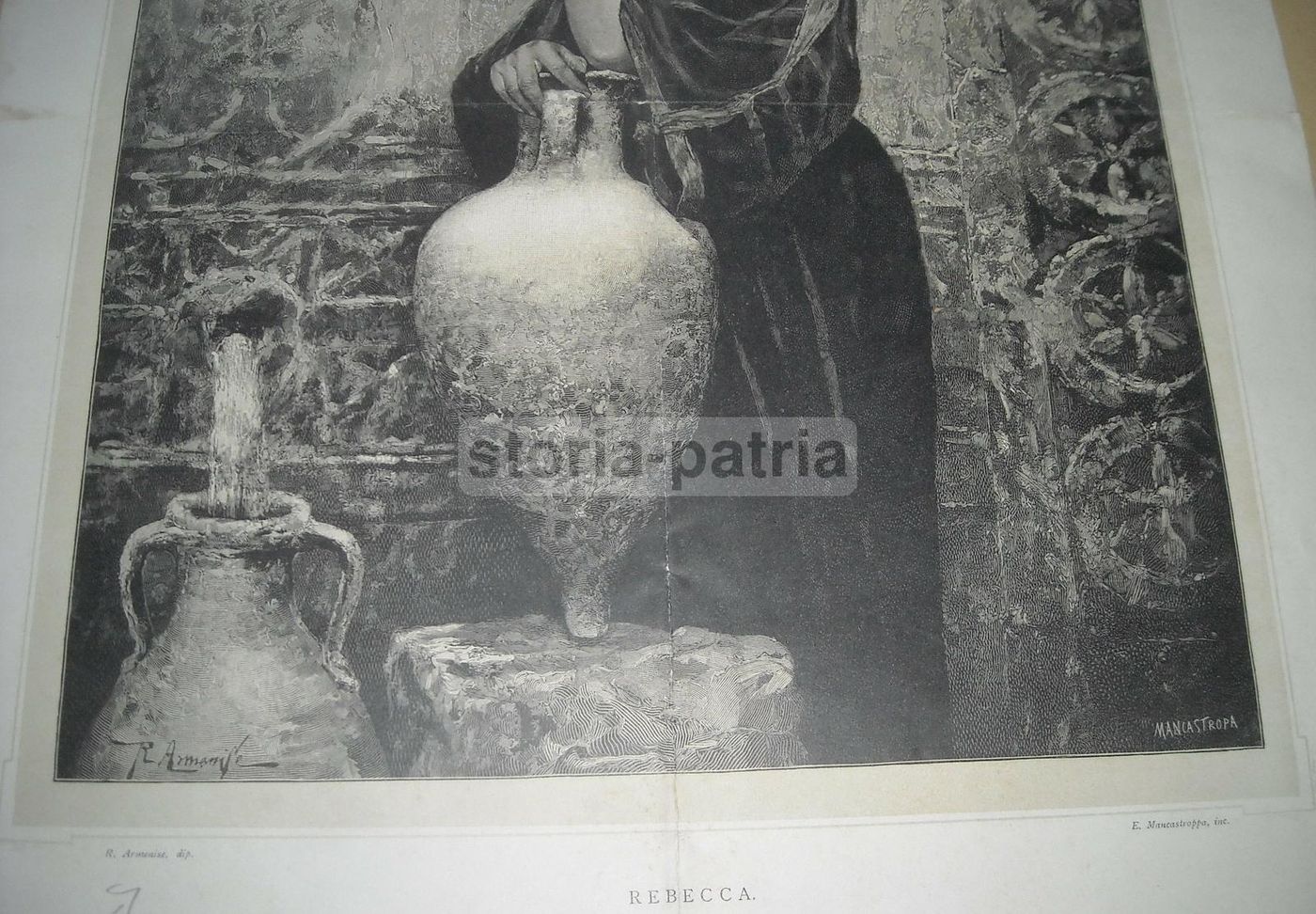 Rebecca Alla Fontana Di Raffaele Armenise, Incisione Del 1893