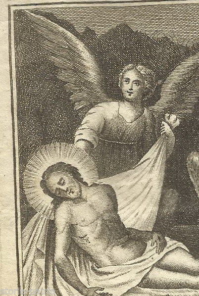 Antica Stampa Gesù Nel Sepolcro, Domenico Capasso, Bari, 1800