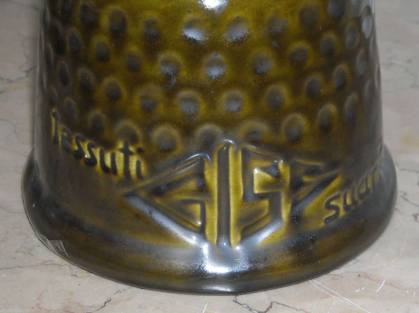Ceramica Pubblicitaria Ditale Tessuti Suaria Bari Anni '60