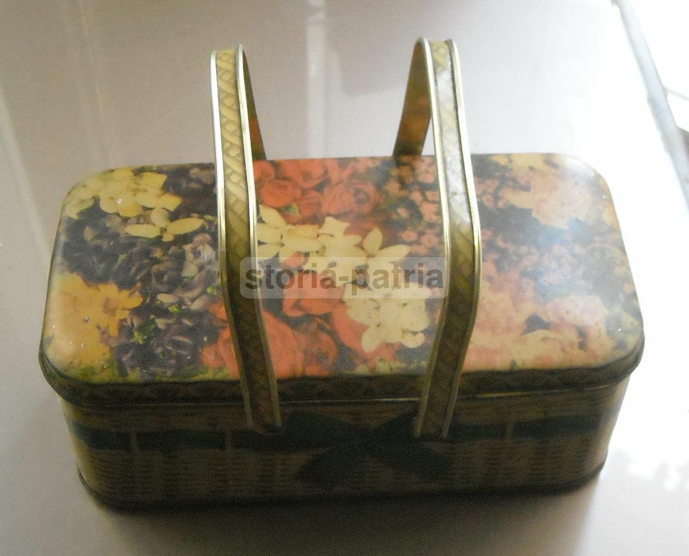 Scatola Pubblicitaria Caramelle Sica Bari Vintage Latta Floreale