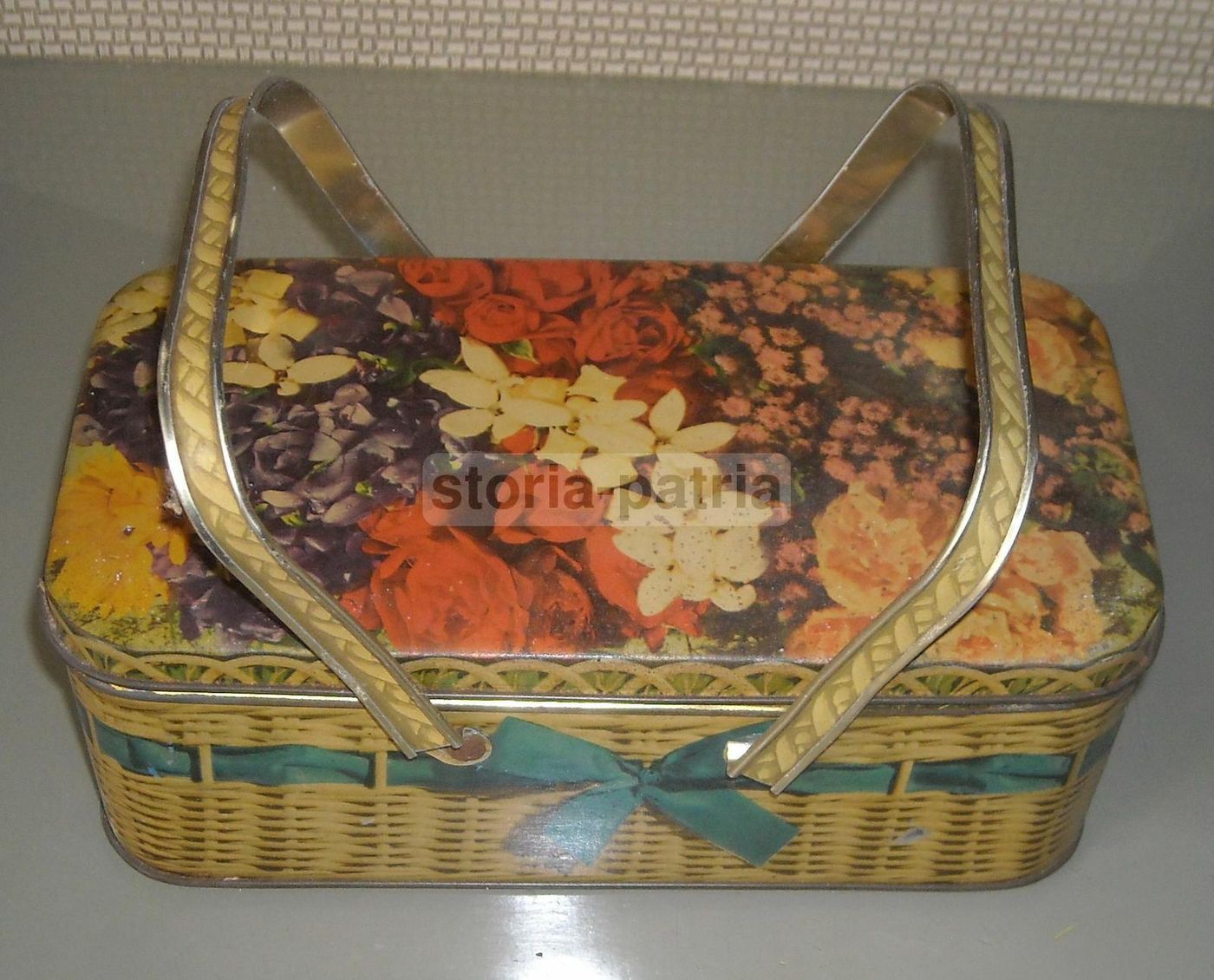 Scatola Pubblicitaria Caramelle Sica Bari Vintage Latta Floreale