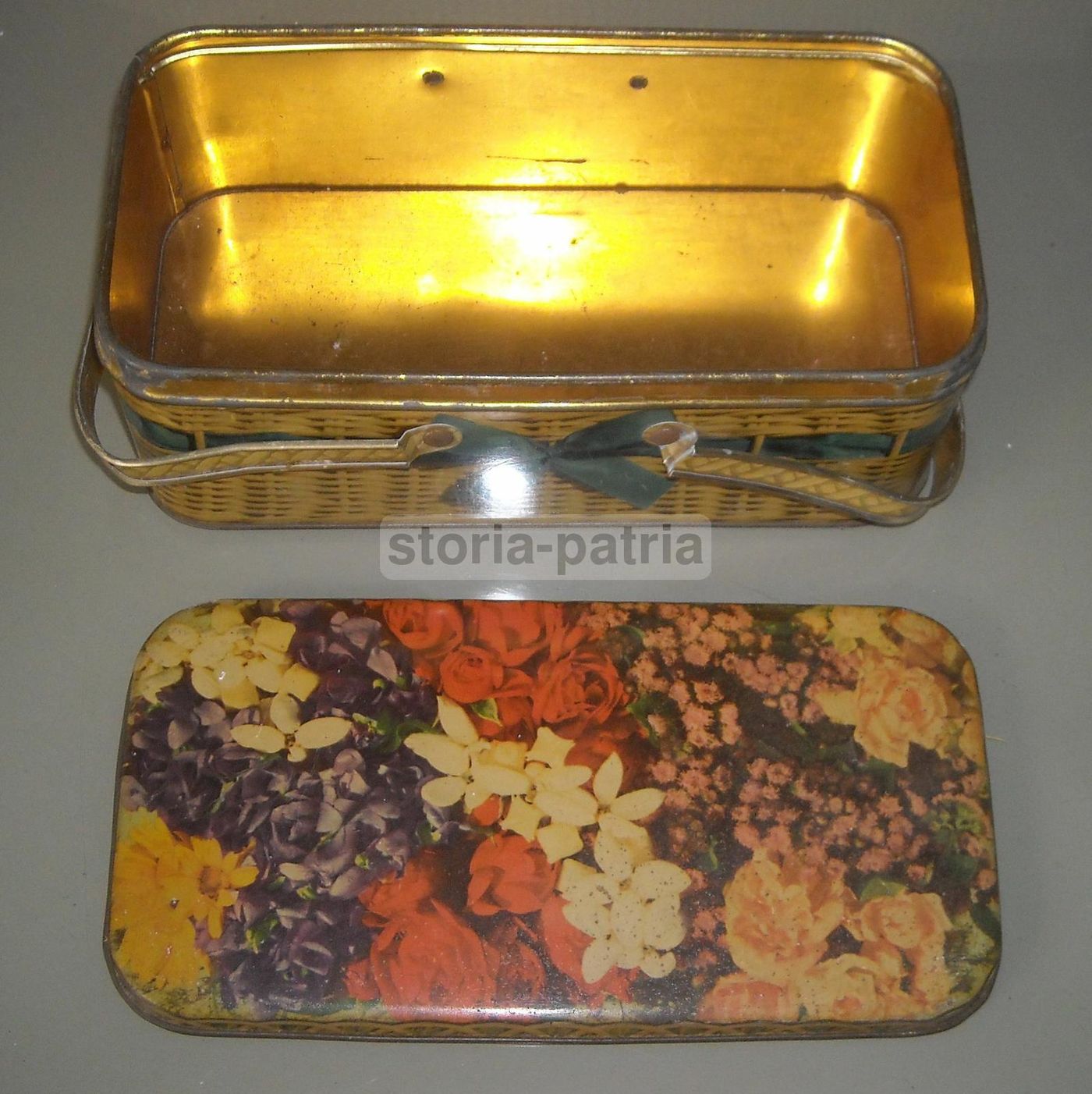 Scatola Pubblicitaria Caramelle Sica Bari Vintage Latta Floreale