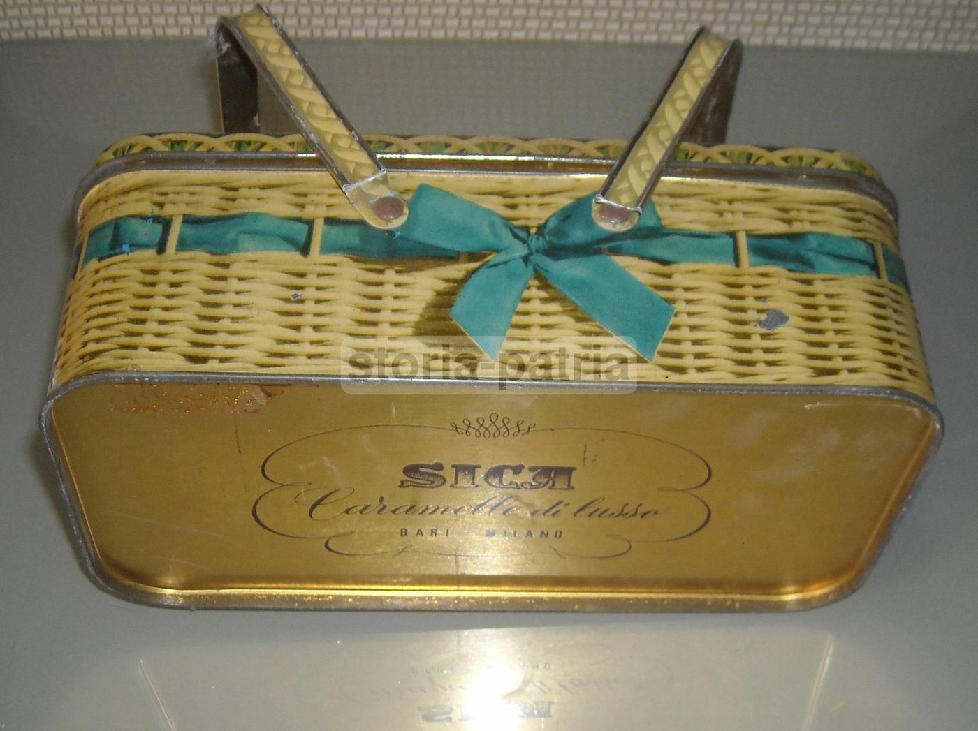 Scatola Pubblicitaria Caramelle Sica Bari Vintage Latta Floreale