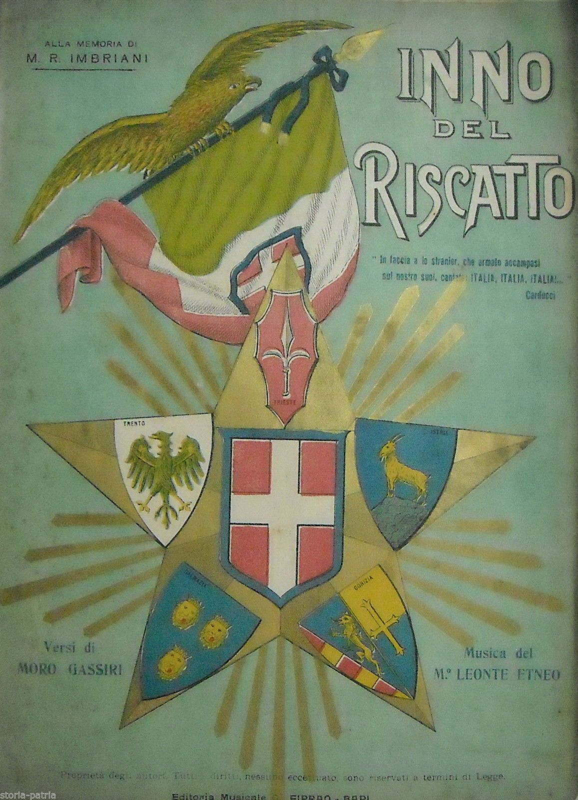 Inno Del Riscatto: Alla Memoria Di M.R. Imbriani (1915)