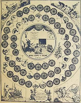 Gioco Dell'Oca Pubblicitario Scoppio Bari Anni '20 Folklore