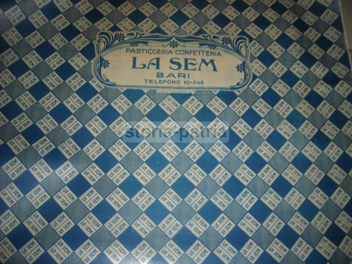Carta Da Incarto Pubblicitaria La Sem Pasticceria Bari, Anni '50