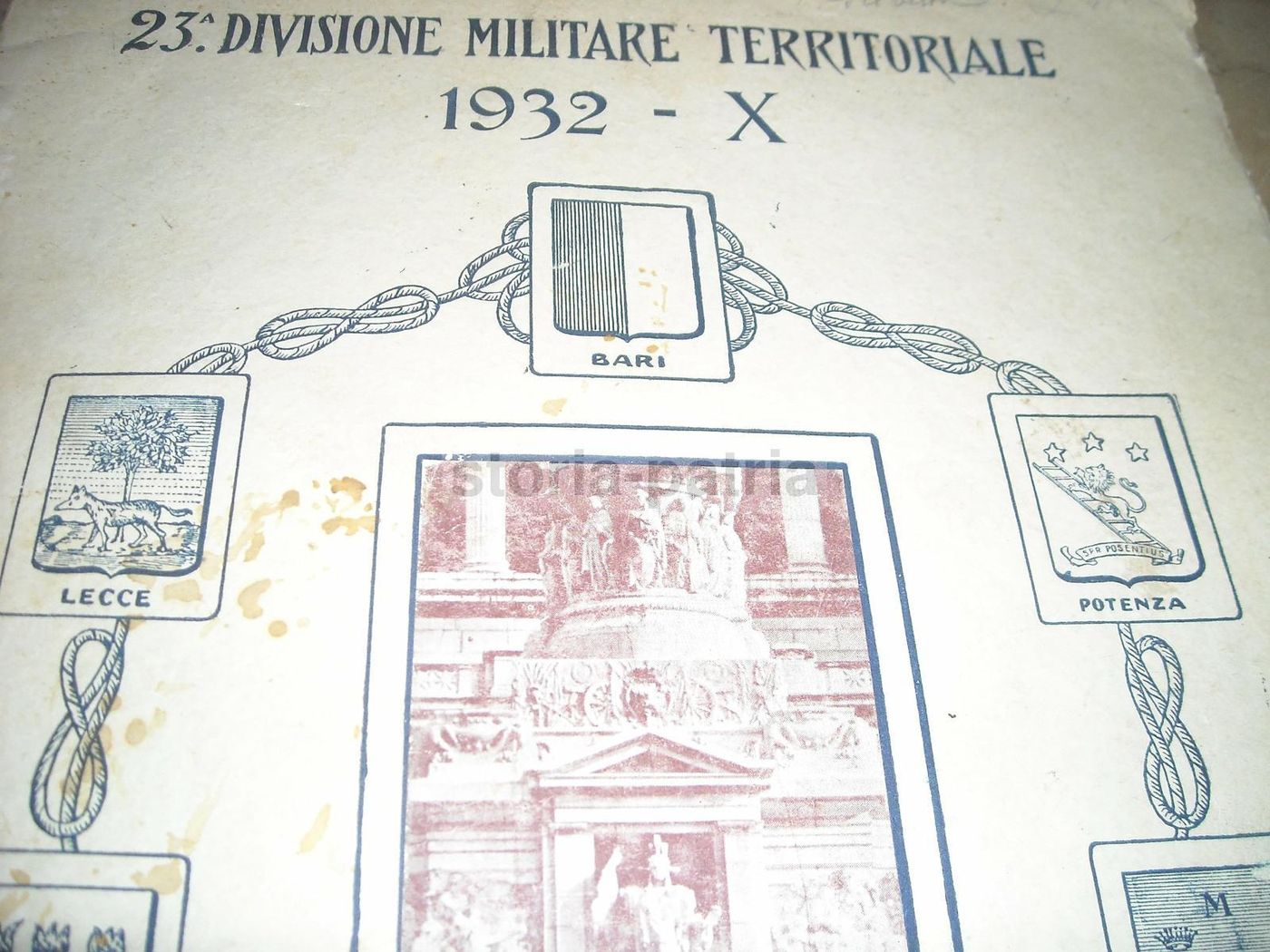 Calendario Storico Della 23a Divisione Territoriale Bari 1932