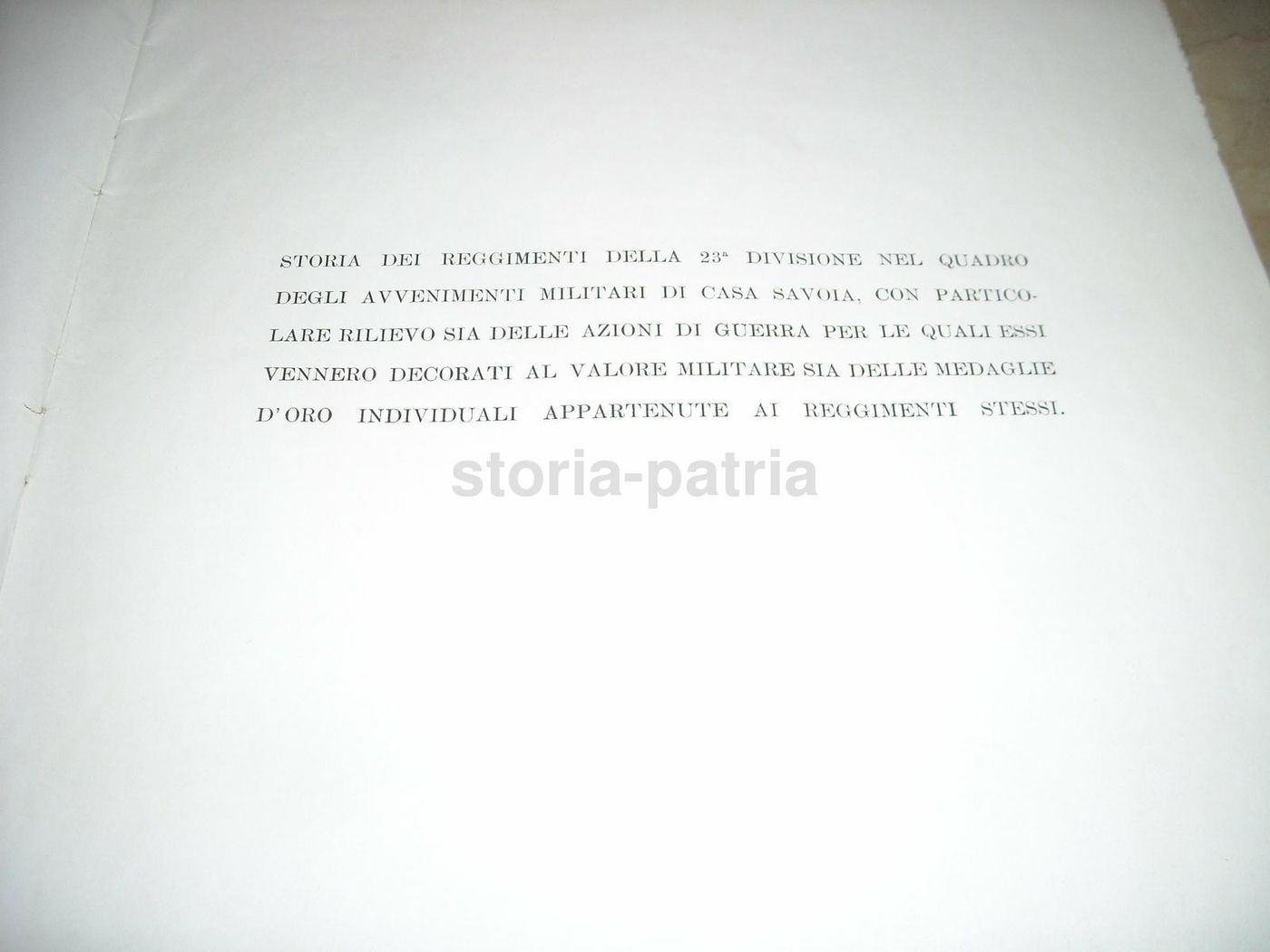 Calendario Storico Della 23a Divisione Territoriale Bari 1932