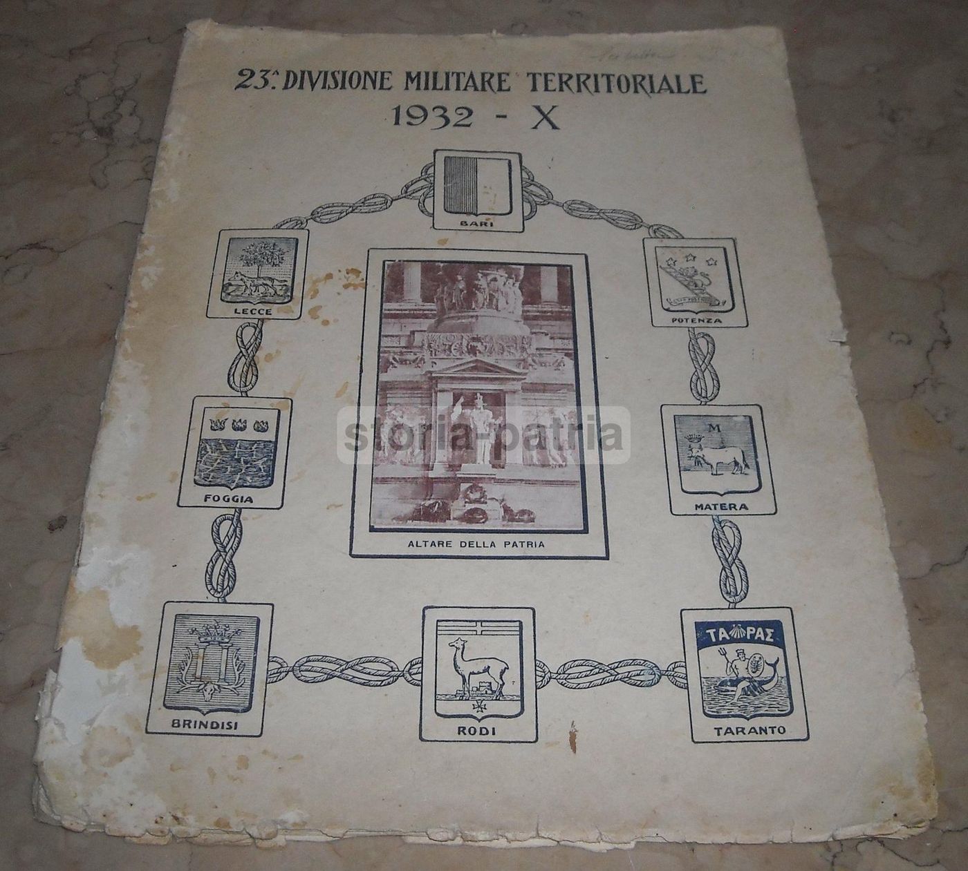 Calendario Storico Della 23a Divisione Territoriale Bari 1932