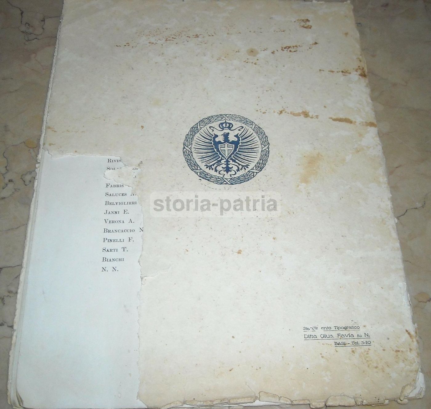 Calendario Storico Della 23a Divisione Territoriale Bari 1932