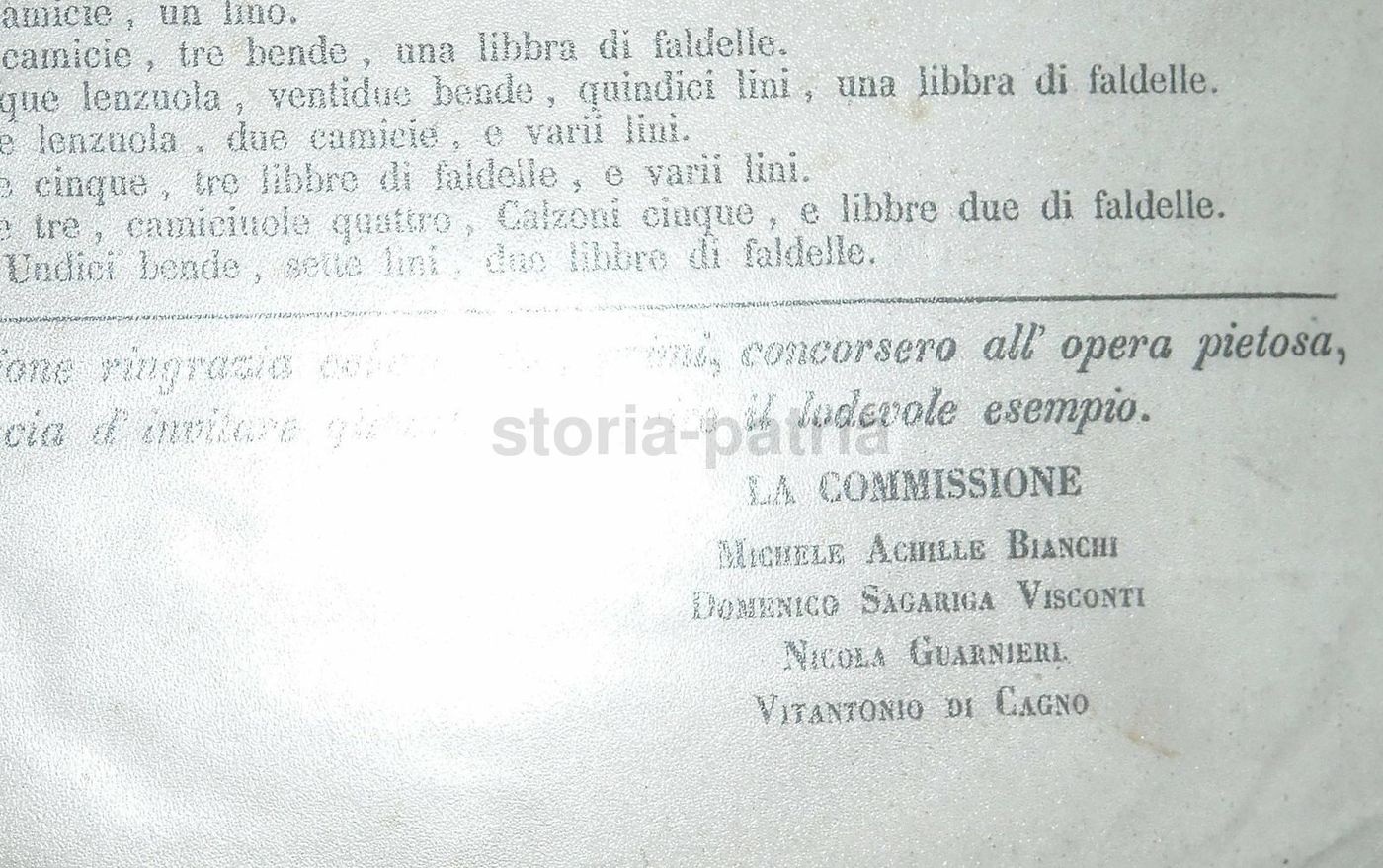 Foglio Volante Beneficenza Feriti Esercito Bari Gavazzi 1800