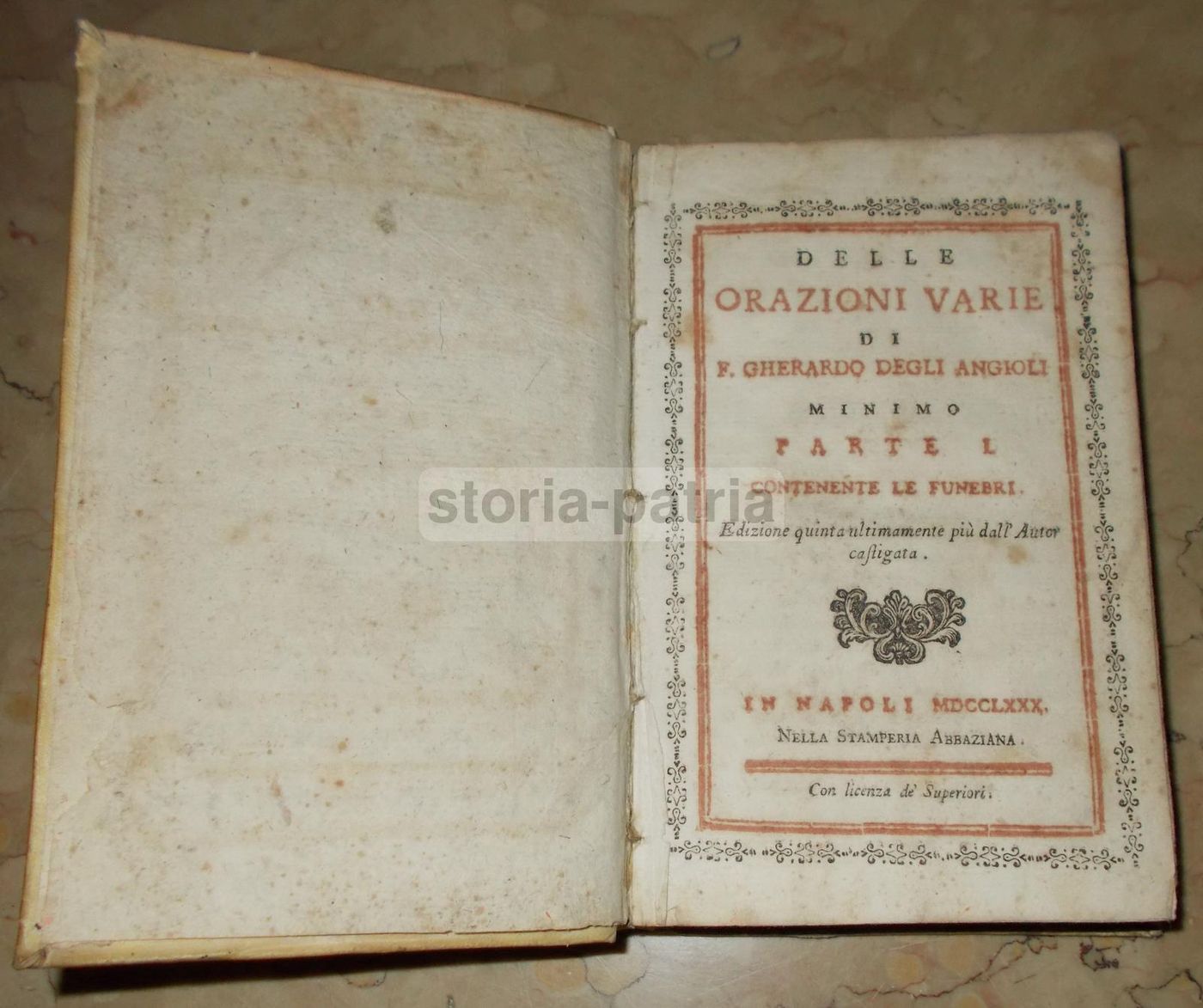 Orazioni Varie Di Gherardo Degli Angioli, Napoli, 1780