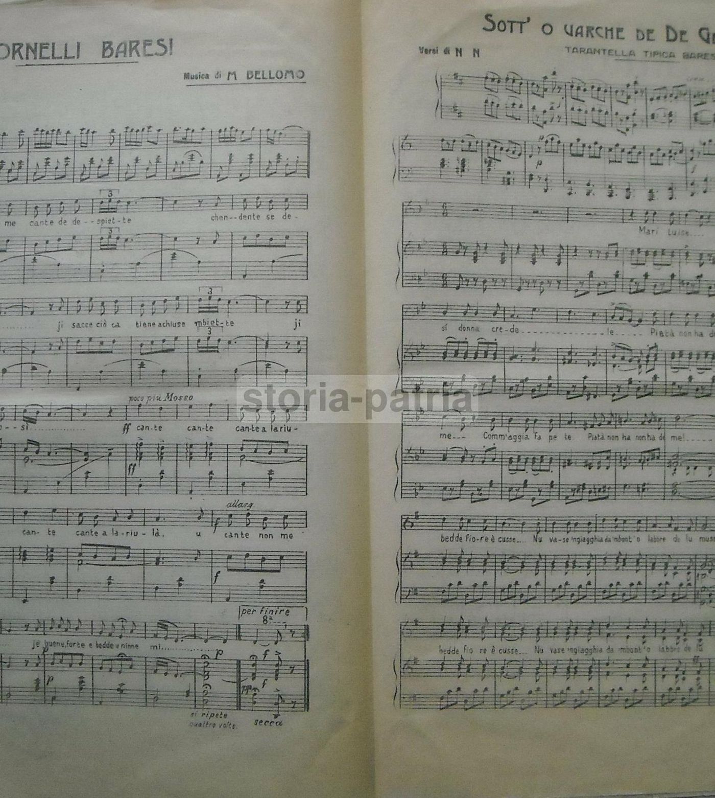Canzoni Baresi, Kursaal Posillipo, Primo '900: Spartiti Musicali