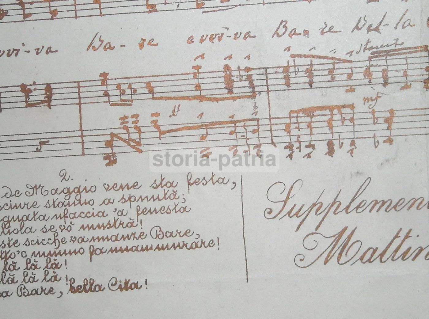 Litografia Antica Evviva Bari Valente De Curtis San Nicola 1900